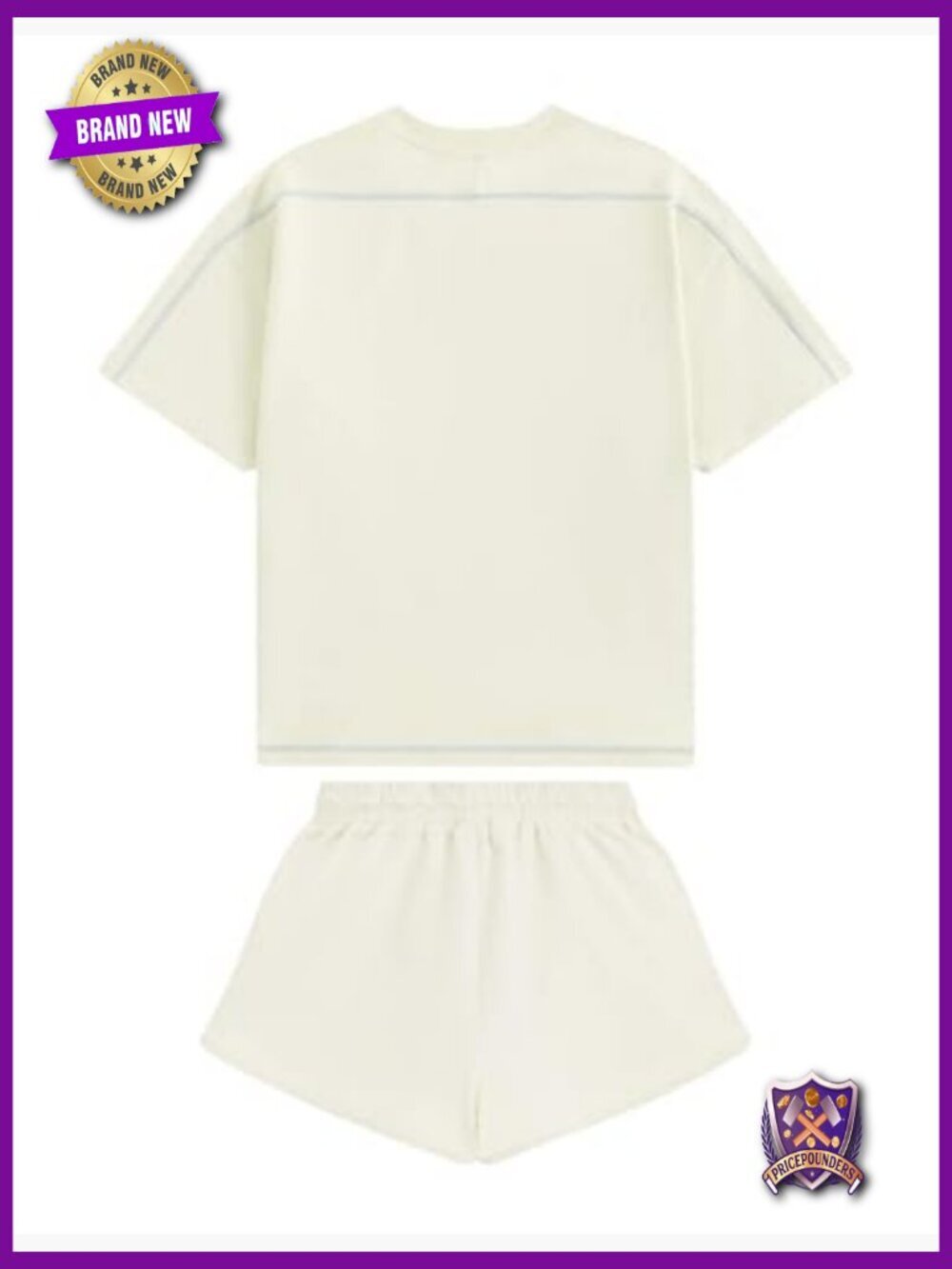 Cloud Oversized Sweat Set - 2 Piece Short Sleeve Tee & Shorts Loungewear Set - Picture 4 of 7